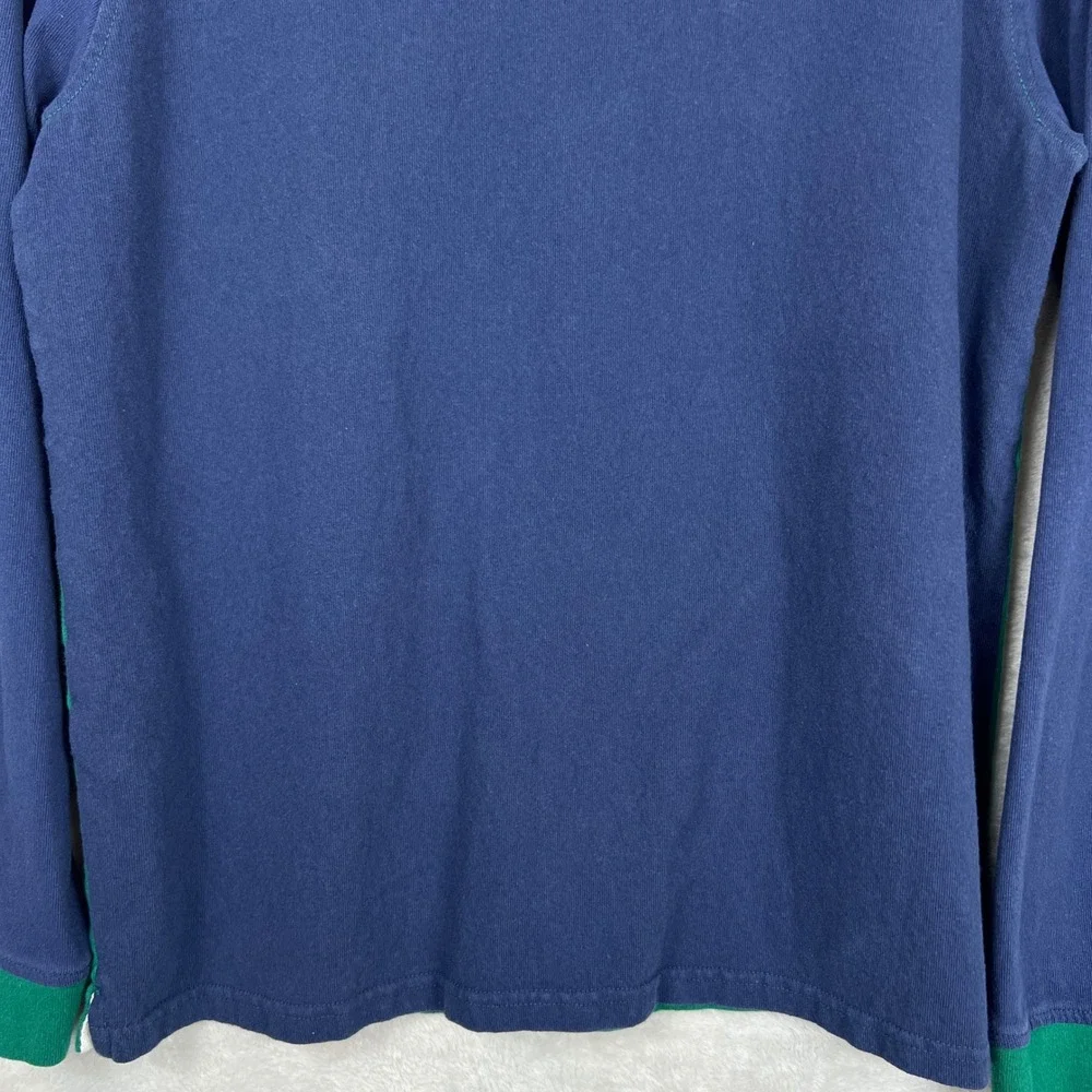 Levis Mens Relaxed Fit Rugby Shirt Green Navy Blue Long Sleeve‎ Polo M Preppy